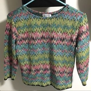 Vintage Snazzie,  Colourful Metallic Top, Medium, EUC